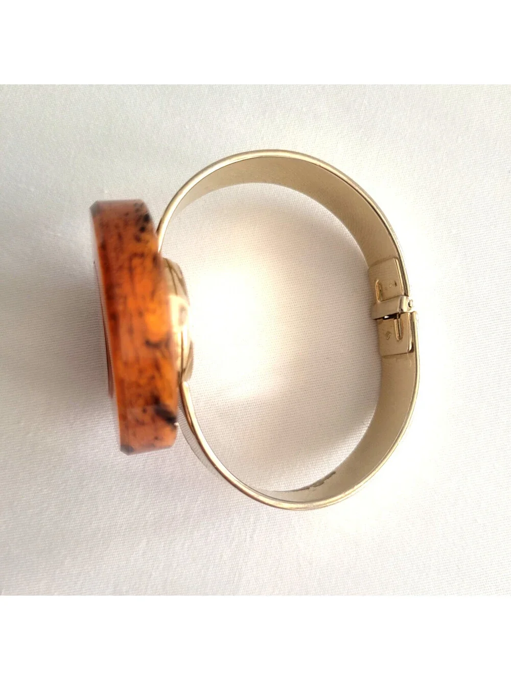 Vintage Marcel Boucher Amber Lucite Cuff Bracelet Watch 17 Jewels Parts Repair